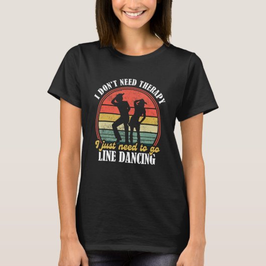 Country Dance Funny Line Dancing Line Dancing T-shirt (Voorkant)