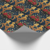 Country Dancers Kerstvakantie Groeten Cadeaupapier (Hoek)