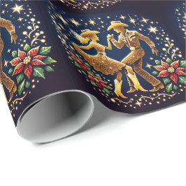 Country Dancers Square Dancers Kerst Cadeaupapier
