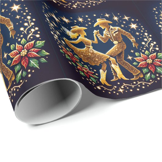 Country Dancers Square Dancers Kerst Cadeaupapier (Rol Hoek)