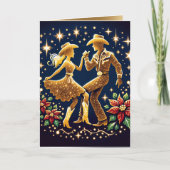 Country Dancers Square Dancers Kerst Kaart (Voorkant)