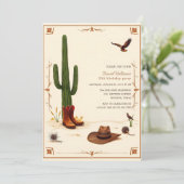 Country Desert Theme Western Cowboy Verjaardag Kaart (Staand voorkant)