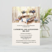 Country dining lavendel al fresco elegante lichten kaart (Staand voorkant)