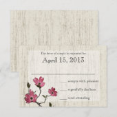 Country Dogwood Wedding RSVP Kaartje (Voorkant / Achterkant)