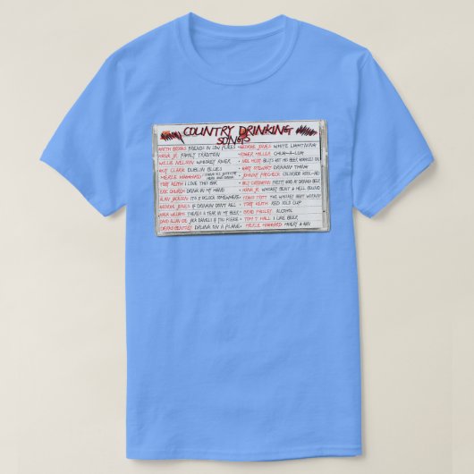 Country Drink nummers Cassette Mix Tape T-shirt (Design voorkant)