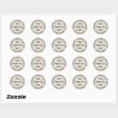 Country Dusty Ivory Handmade Bedankt Ronde Sticker (Vel)