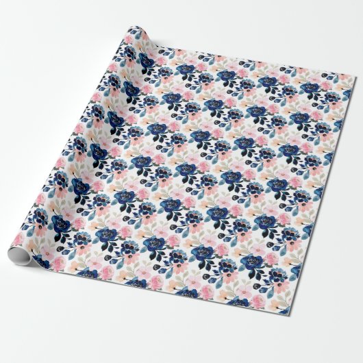 Country Elegance in Navy Cadeaupapier (Uitgerold)