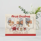 Country Elegant Photo Kerstmis Kaart (Staand voorkant)