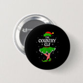 Country Elf Christmas Family Girls Women Elf Squad Ronde Button 5,7 Cm (Voorkant /achterkant)
