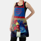 Country Fair Blauw lint Fruit gepersonaliseerd Schort (Insitu)