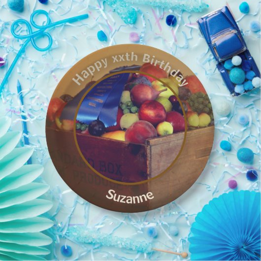 Country Fair Fruit Gepersonaliseerde Verjaardagsfe Papieren Bordje (Feest)