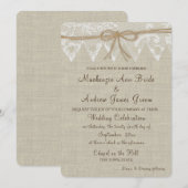  Country Fair Kant en Burlap Wedding Kaart (Voorkant / Achterkant)