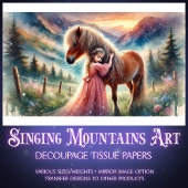 Country Fantasy Paard en Meisje Decoupage Tissuepapier