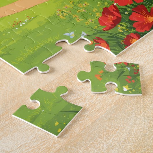 Country Farm Animals with Barn Landscape Legpuzzel (Zijkant)