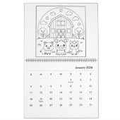 Country Farm Coloring Calendar Kalender (Jan 2026)
