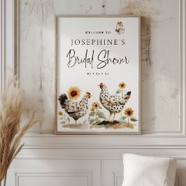 Country Farm Kippe Bruiloftsborrel Welkomstbord  Poster