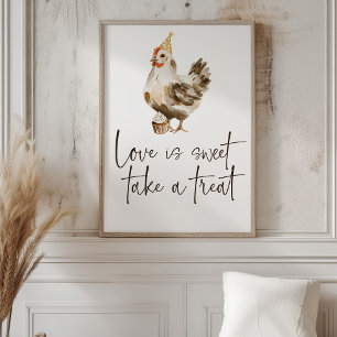 Country Farm Kippe Huwelijk Liefde is Zoet Favorie Poster