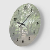 Country Farmhouse Garden Meadow Gate Wall Clock Grote Klok (Hoek)