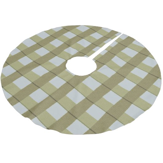 Country Faux Burlap Plaid Kerstrok-Blauw Kerstboom Rok (Gekanteld)