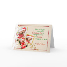 Country Faux Cardboard Kaart voor kerstfoto's