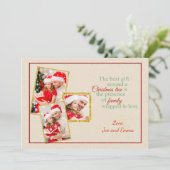 Country Faux Cardboard Kaart voor kerstfoto's (Staand voorkant)