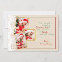 Country Faux Cardboard Kaart voor kerstfoto's