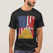 Country Flag Design  Half USA Half Bhutan T-shirt (Voorkant)