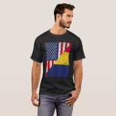 Country Flag Design  Half USA Half Chad T-shirt (Voorkant volledig)