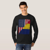 Country Flag Design Half USA Half Chad T-shirt (Voorkant volledig)