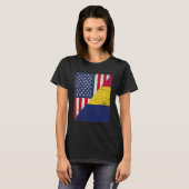 Country Flag Design  Half USA Half Chad T-shirt (Voorkant volledig)