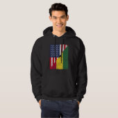 Country Flag Design  Half USA Half Ghana Hoodie (Voorkant volledig)