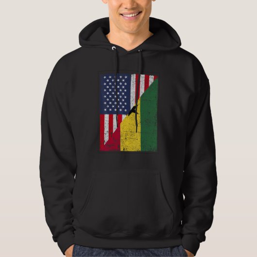 Country Flag Design  Half USA Half Ghana Hoodie (Voorkant)