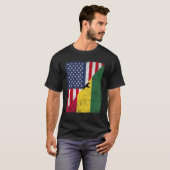 Country Flag Design Half USA Half Ghana T-shirt (Voorkant volledig)