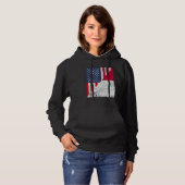 Country Flag Design  Half USA Half Malta Hoodie (Voorkant volledig)