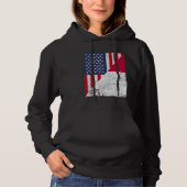 Country Flag Design  Half USA Half Malta Hoodie (Voorkant)
