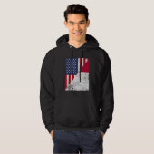 Country Flag Design Half USA Half Malta Hoodie (Voorkant volledig)