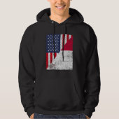Country Flag Design Half USA Half Malta Hoodie (Voorkant)