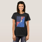 Country Flag Design Half USA Half Somalia T-shirt (Voorkant volledig)