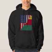 Country Flag  Half USA Half Cameroon Hoodie (Voorkant)