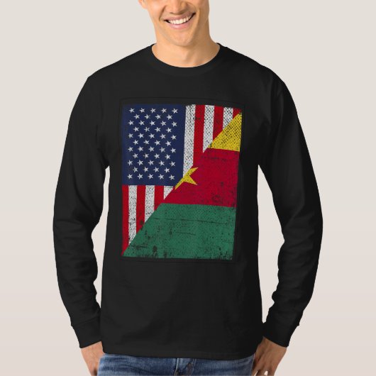 Country Flag  Half USA Half Cameroon T-shirt (Voorkant)