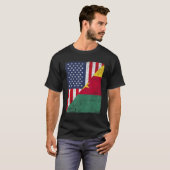 Country Flag  Half USA Half Cameroon T-shirt (Voorkant volledig)