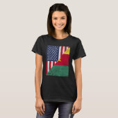 Country Flag  Half USA Half Cameroon T-shirt (Voorkant volledig)
