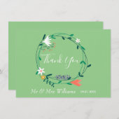 Country Floral Garland groen dank u Bedankkaart (Voorkant / Achterkant)