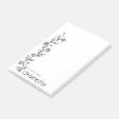Country flower daisy zwarte naam post-it® notes (Schuin)