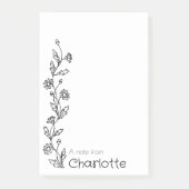 Country flower daisy zwarte naam post-it® notes (Voorkant)