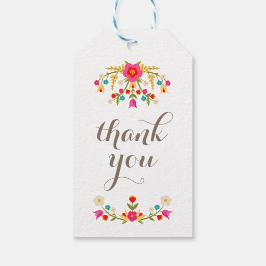 Country Flowers Bedankt cadeau Labels Cadeaulabel (Achterkant)