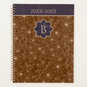 Country Flowers Bruin Paarse Gepersonaliseerde Sch Planner (Voorkant)