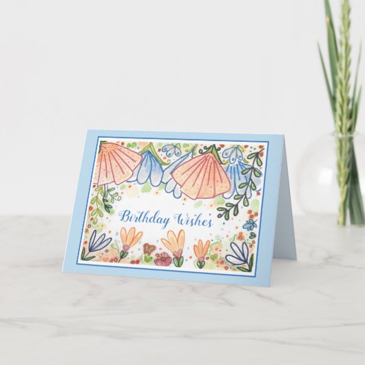 Country Flowers Verjaardag Wenskaart Kaart (Voorkant)