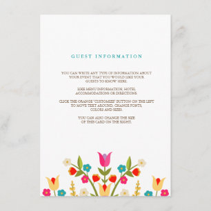 Country Flowers Wedding Insert Kaart