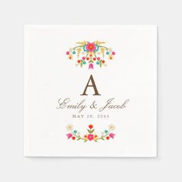 Country Flowers Wedding Servetten